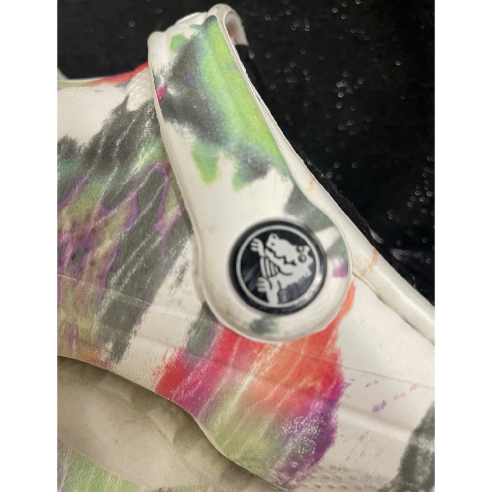 Classic Crocs Tie Dye Clogs Cat Charms Shoes Lined Warm Women's 8 Men's 6 Multi - Picture 15 of 16